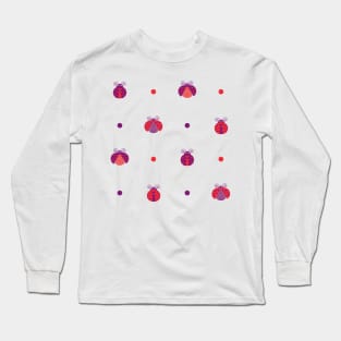 Purple and red ladybugs with red and purple dots Long Sleeve T-Shirt